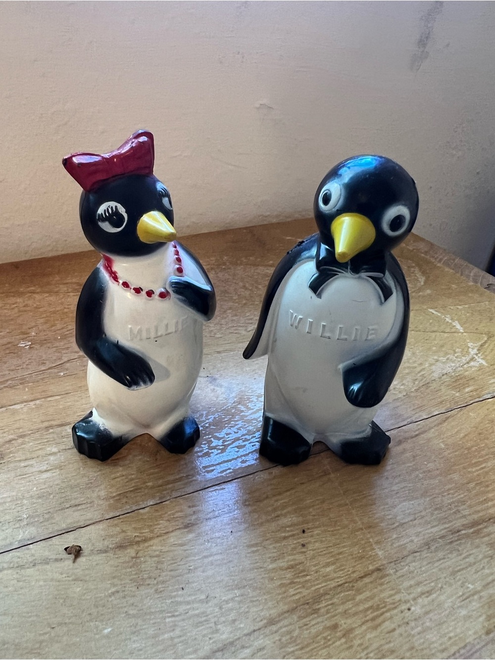 Willie and Millie Black & White Penguin Salt and Pepper Shakers